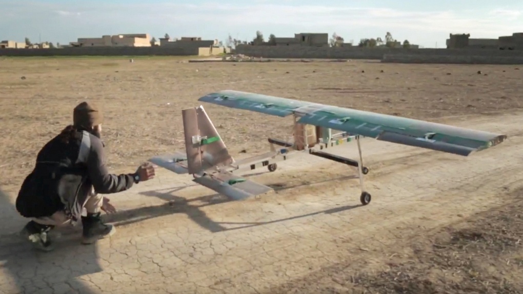 Запуск дронов террористами в Сирии